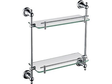 Heritage AHODGSC Holborn Double Glass Shelf Chrome