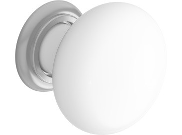 Heritage FKNCE05 White Ceramic & Stainless Steel Door Knob