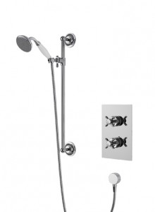 Heritage SDCDUAL01 Dawlish Recessed Shower with Premium Flexible Riser Kit Chrome