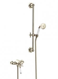 Heritage SDCDUAL10 Dawlish Exposed Shower with Premium Flexible Riser Kit Vintage Gold