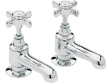 Heritage TDCC01 Dawlish Bath Pillar Taps Chrome