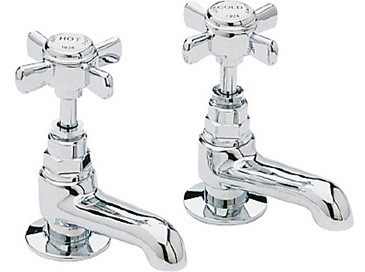 Heritage TDCCS00 Dawlish Short Nose Basin Pillar Taps Chrome