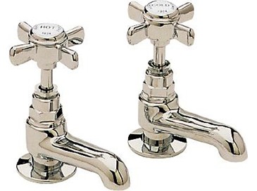 Heritage TDCGS00 Dawlish Short Nose Basin Pillar Taps Vintage Gold