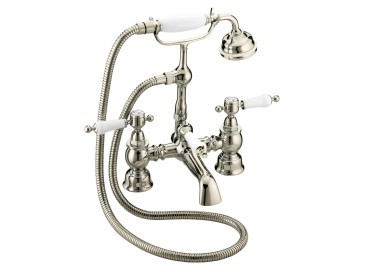 Heritage TGRG02 Glastonbury Bath Shower Mixer Vintage Gold with White Handles