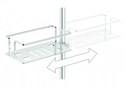 HIB ACSBCH01 (Chrome) Shower basket traditional - Clip on riser 80 x 160mm