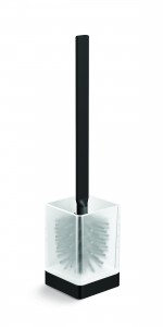 HIB ACTBFSBK03 Atto (Matt Black) Free Standing Toilet Brush and Holder (Square) 400 x 90mm