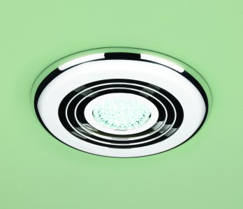 HIB 32700 Cyclone Wet Room Inline Fan Chrome - Cool White LED 145mm