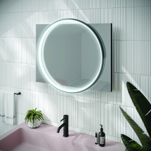 HIB 79520600 Solas 60 LED Illuminated Mirror Matt Black 800/600 x 600/800mm