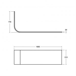 Ideal Standard E154101 Connect Air 1700mm Asymmetric bath panel 