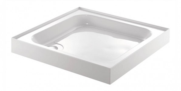 Just Trays Ultracast Square Shower Tray with 4 Upstands 1000mm White (Shower Tray Only) [A100140]