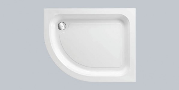 Just Trays Ultracast Right Hand Flat Top Offset Quadrant Shower Tray 1000x800mm White (Shower Tray Only) [A1080RQ100]