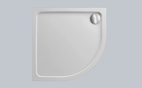 Just Trays Fusion Quadrant Shower Tray with 2 Upstands 800mm Astro White [F80Q219]