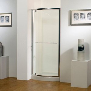 Kudos Original Bowed Pivot Door 900mm Silver Frame [3BPD90S]