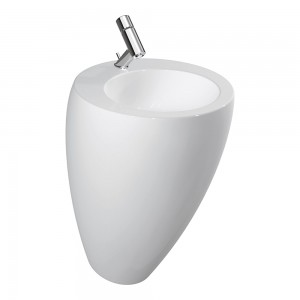 Laufen 11971WH Alessi Washbasin with Integrated Pedestal White (Brassware NOT Included)