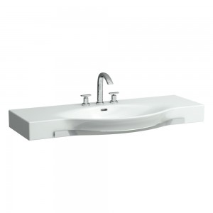 Laufen 12704WH Palace Countertop Washbasin with Towel Rail 1200x510x165mm White/Chrome