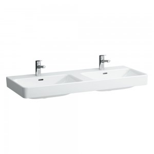 Laufen 14966WH Pro S Double Washbasin (1x Taphole Per Basin) 1200x460x95mm White (Basin Only - Brassware NOT Included)