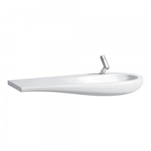 Laufen 14974WH Alessi Vanity Washbasin with Left Hand Shelf 1200x500mm White (Brassware NOT Included)