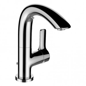 Laufen 3117010042111 Curve Prime Sidelever Monobloc Basin Mixer (with Pop-Up Waste) Chrome