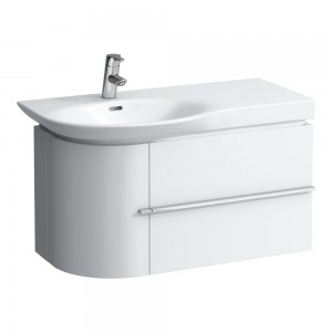 Laufen 4015310755191 Palace Right Hinged Single Door & Single Drawer Vanity Unit 840mm Chalked Oak (Basin NOT Included)