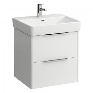 Laufen 21721102611 Base Vanity Unit - 2x Drawers 520x440x515mm Gloss White (Vanity Unit Only - Basin NOT Included)