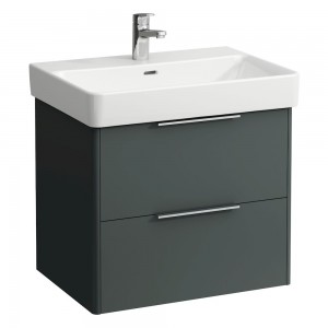Laufen 22921102661 Base Vanity Unit - 2x Drawers 615x440x515mm Traffic Grey (Vanity Unit Only - Basin NOT Included)