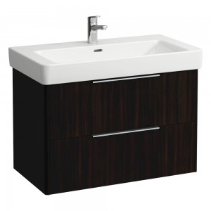 Laufen 23921102631 Base Vanity Unit - 2x Drawers 810x440x515mm Dark Brown Elm (Vanity Unit Only - Basin NOT Included)