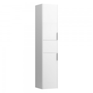 Laufen 27111102611 Base Tall Cabinet - 2x Left Hinged Door/1x Shelf/4x Glass Shelves & 1x Drawer 335x350x1650mm Gloss White