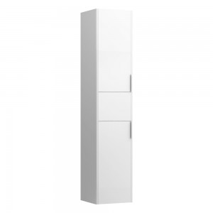 Laufen 27121102611 Base Tall Cabinet - 2x Right Hinged Door/1x Shelf/4x Glass Shelves & 1x Drawer 335x350x1650mm Gloss White