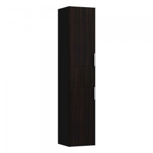 Laufen 27121102631 Base Tall Cabinet - 2x Right Hinged Door/1x Shelf/4x Glass Shelves & 1x Drawer 335x350x1650mm Dark Brown Elm