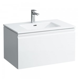 Laufen 609634751041 Pro S Vanity Unit - 1x Drawer & Slim Washbasin 800x500x435mm Gloss White (Brassware NOT Included)