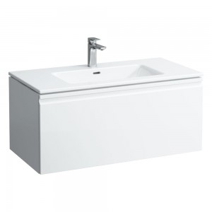 Laufen 609654751041 Pro S Vanity Unit - 1x Drawer & Slim Washbasin 1000x500x435mm Gloss White (Brassware NOT Included)
