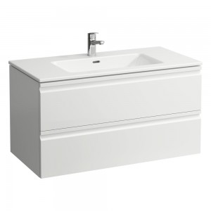 Laufen 619654751041 Pro S Vanity Unit - 2x Drawer & Slim Washbasin 1000x500x525mm Gloss White (Brassware NOT Included)