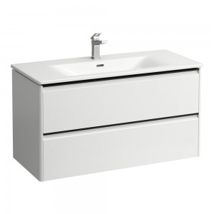 Laufen 8617072611041 Palace Combipack Slim Washbasin with 2-Drawer Vanity Unit 450x545x1000mm White Glossy (Brassware NOT Included)