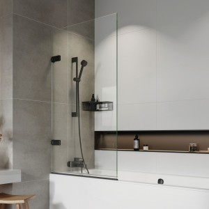 Roman - Liberty 8mm Hinged Bath Screen - Polished Nickel [KLB13PN]