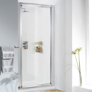 Lakes LK1P075S Classic 6mm Framed Pivot Shower Door 750x1850mm Polished Silver Frame (Side Panel NOT Included)