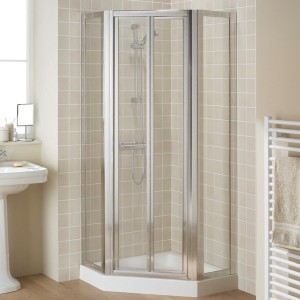 Lakes LPE34-40S Classic 6mm Pentagon Side Panel (Pack of 2) 350 x 1850mm Silver Frame (Pivot or Bi-Fold Shower Door NOT Included)