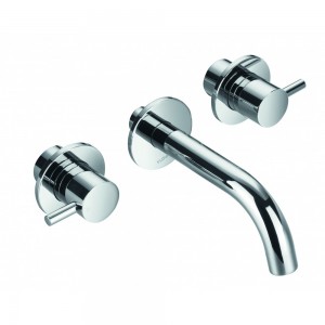 Flova LV3HWMBAS Levo 3-Hole Concealed Basin Mixer/Slotted Clicker Waste Set Chrome