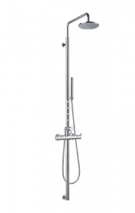 Flova LVSP Levo Exposed Thermostatic Shower Column with Handshower Set/Body Jets & Over Head Shower Chrome