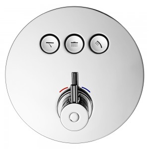 Flova LVTGO-3-RO Levo Round GoClick 3-Outlet Finishing Kit Chrome