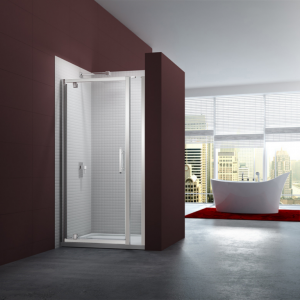 MERLYN M61231P1H Series 6 Pivot Shower Door 1000mm with In-Line Panel 140mm Chrome