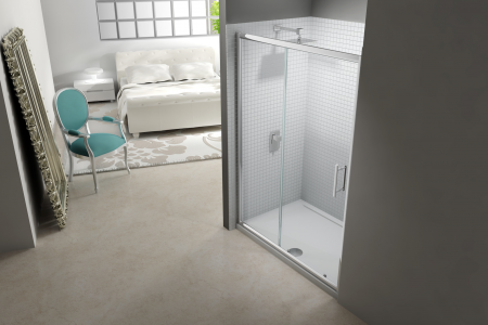 MERLYN M68291P1H Series 6 Sliding Shower Door 1400mm with In-Line Panel 140mm Chrome