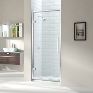 MERLYN M81221P1H Series 8 Hinged Shower Door 900mm with In-Line Panel 150mm Chrome Frame