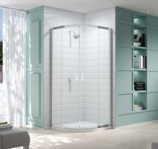 MERLYN MS83211 Series 8 Double Door Quadrant 800mm with Shower Tray Chrome Frame