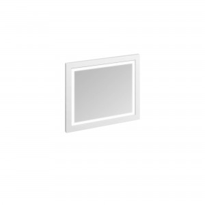 Burlington Illuminated Framed Mirror 90 x 75cm with LED illumination and infra-red switch. IP44 Matt White [M9MW]