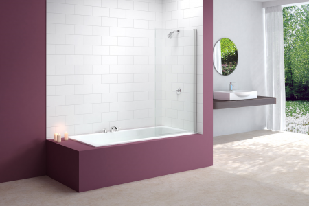 MERLYN MB2 Secure Seal Bath Screen - Single Square 800x1500mm