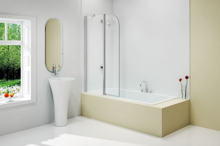 MERLYN MB3C 2 Panel Hinged Bathscreen 900x1500mm