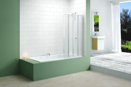 MERLYN MB4 Secure Seal Bath Screen - 4 Fold 850x1400mm