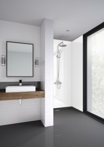 Mermaid MWP-B070-900SQ Timeless Trade Square Edge Shower Panel 2420x900mm White Gloss