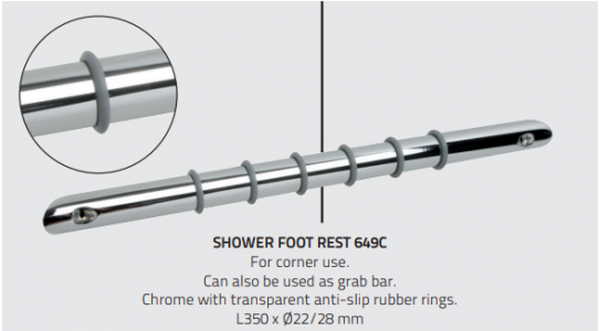 Miller 649C Classic Shower Footrest 350mm Chrome