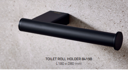 Miller 8419B Miami Toilet Roll & Spare Roll Holder 90x140mm Matt Black